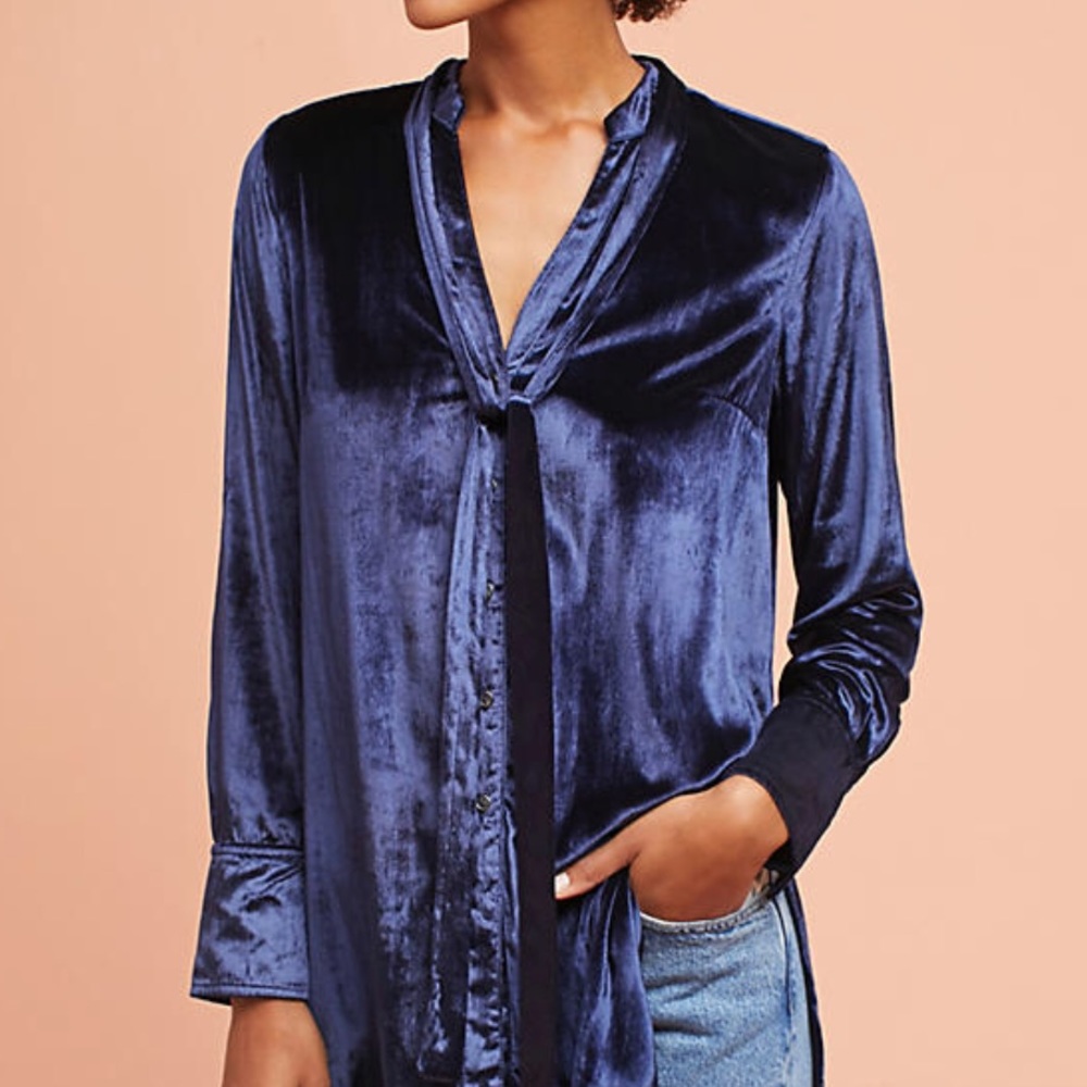 Velvet tunic blouse - Picture 2 of 5